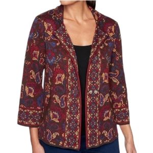 Ruby Rd Paisley Jacard Sweater Blazer Cardigan Xlarge